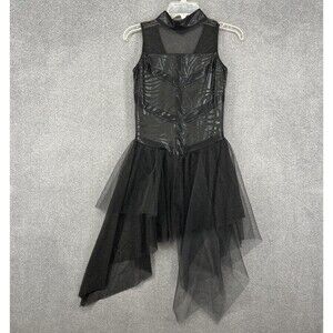 Revolution Dancewear Dress Women youth Medium Asymmetrical Tulle Leotard Costume